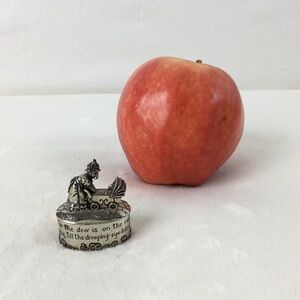 Antique Silver Plated Figurine Trinket Box Engraved